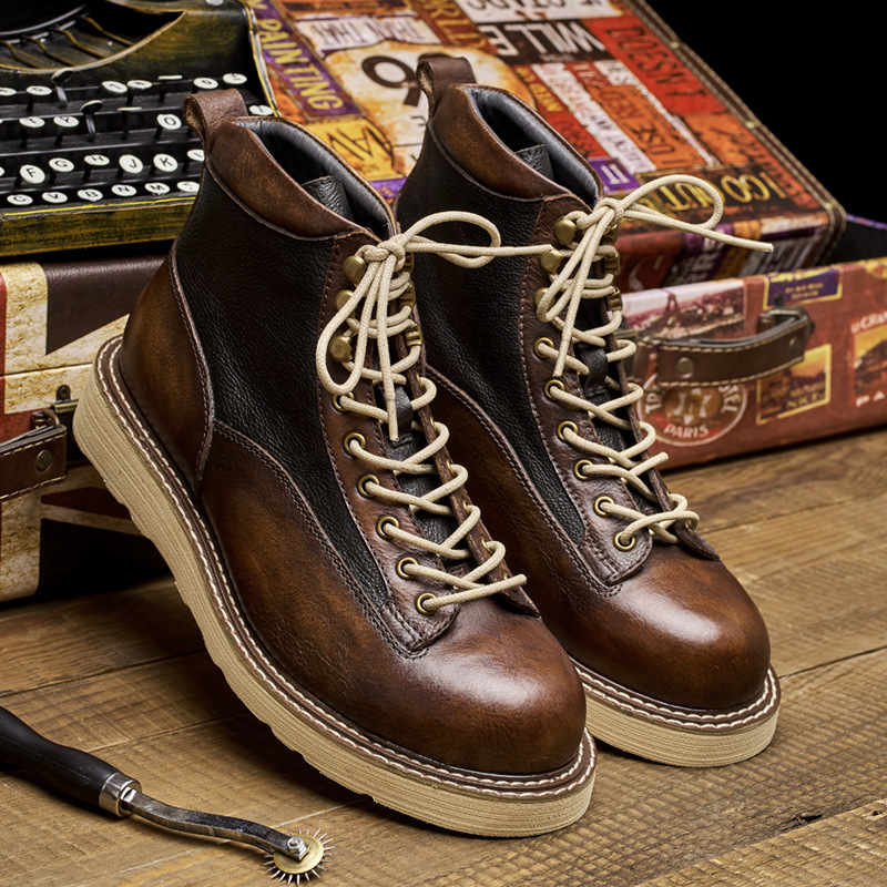 Leatherwork Boots - أحذية عمل رجالية قصيرة من الأمام،