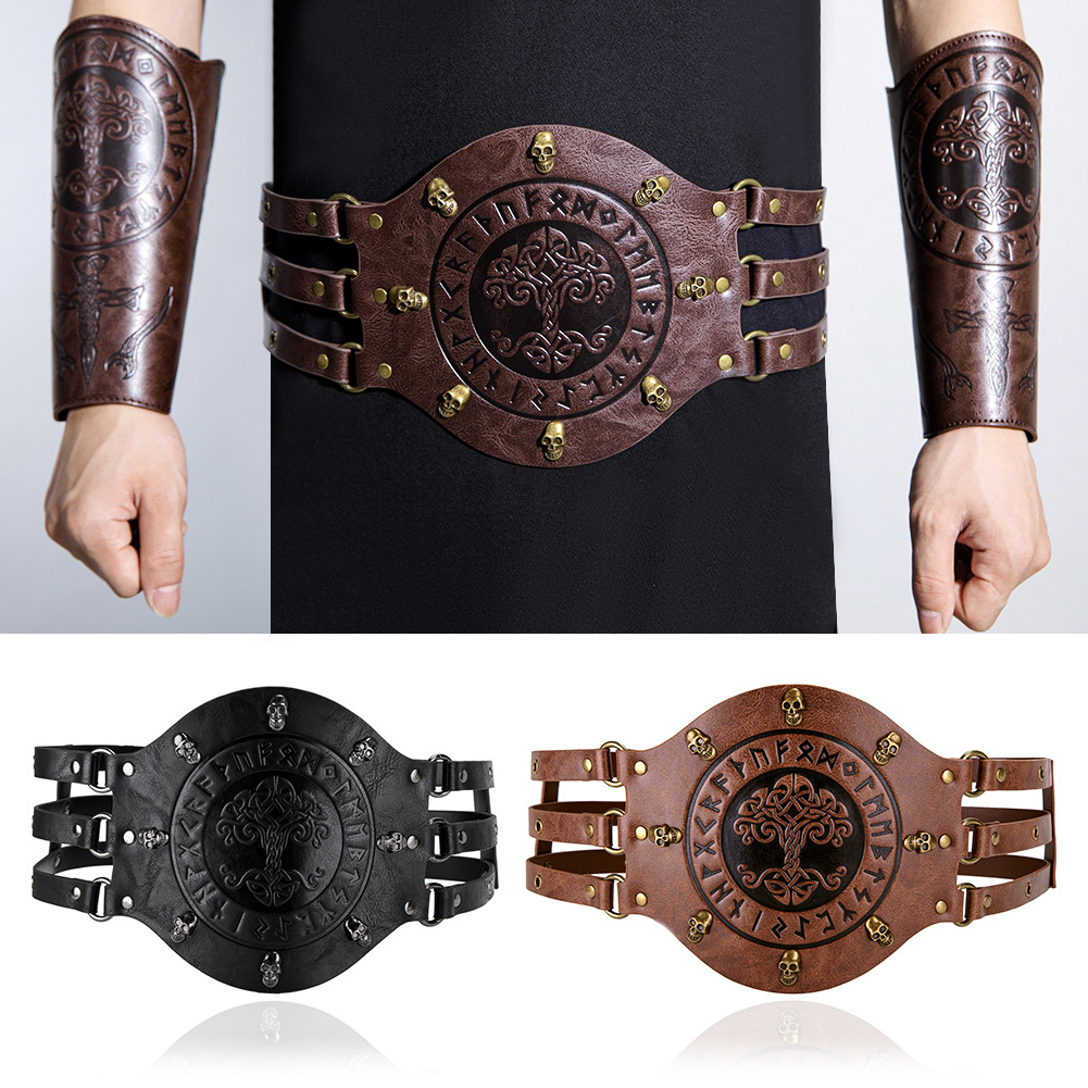 Leatherwork Belt - حزام كورسيه عريض على الطراز القروسطي،
