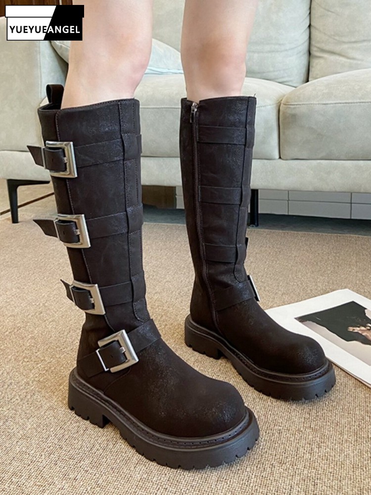 Leatherwork Boots - أحذية نسائية عصرية متعددة الأحزمة تصل