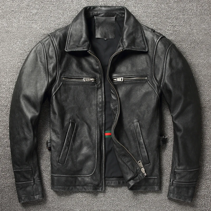 Leather Work Jacket - سترة جلدية كبيرة الحجم مصنوعة من