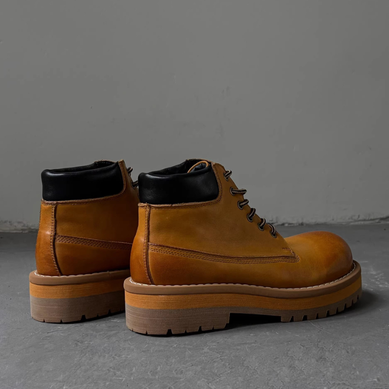 النمط البريطاني الرجال حذاء من - مراجعة Leatherwork Boots وسعره