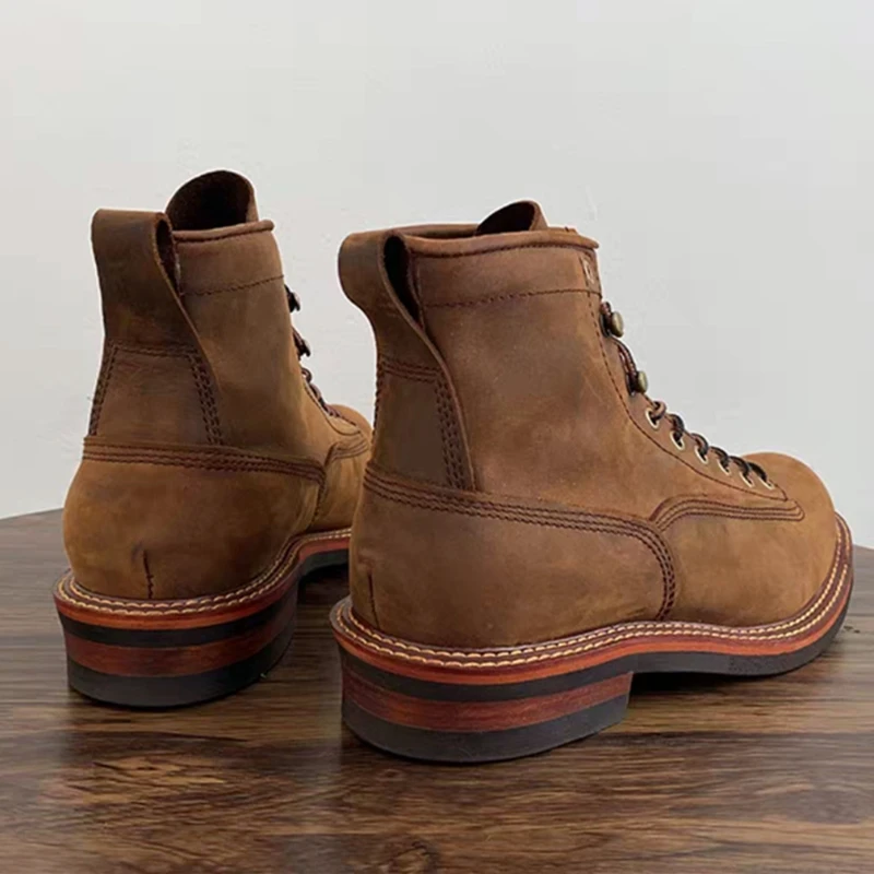 خمر الرجال البريطانيين حذاء من - مراجعة Leatherwork Boots وسعره