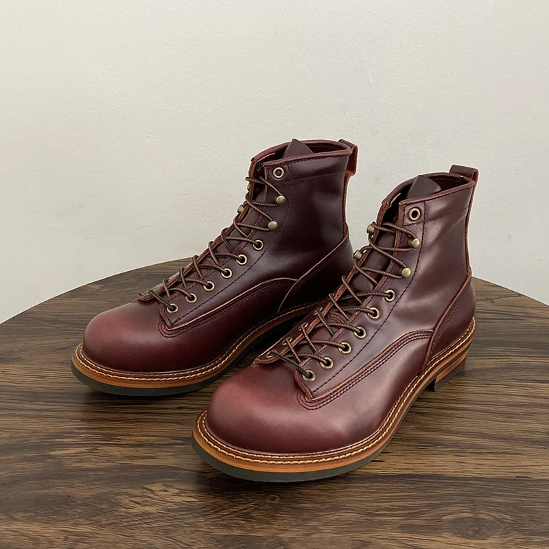 خمر الرجال البريطانيين حذاء من - مراجعة Leatherwork Boots وسعره