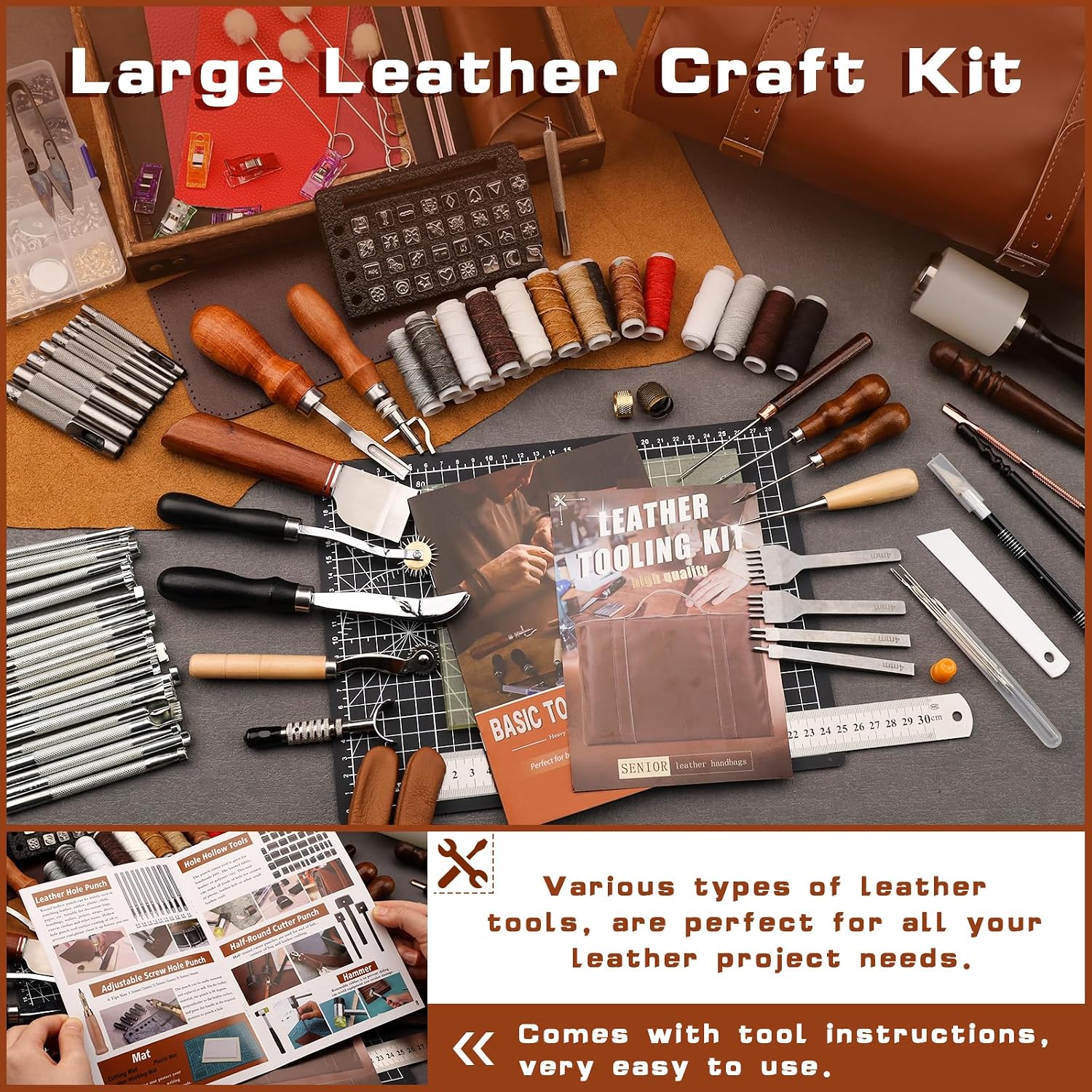 طقم أدوات تشكيل الجلود، أدوات  - مراجعة Leatherwork Kit وسعره