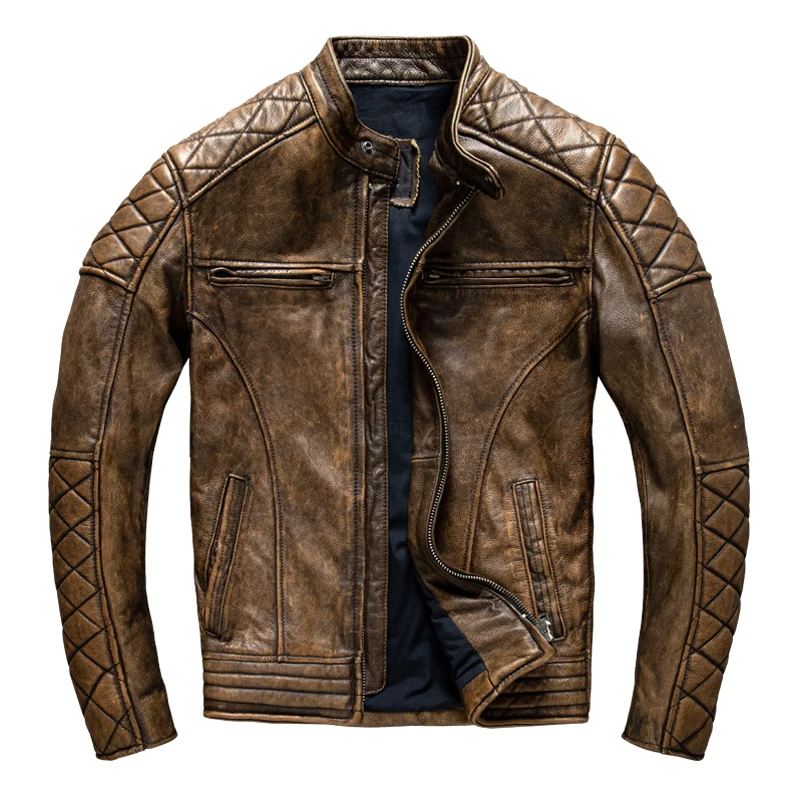 جاكيت جلد رجالي عتيق باللون ال - مراجعة Leather Work Jacket وسعره