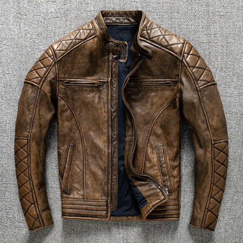 جاكيت جلد رجالي عتيق باللون ال - مراجعة Leather Work Jacket وسعره