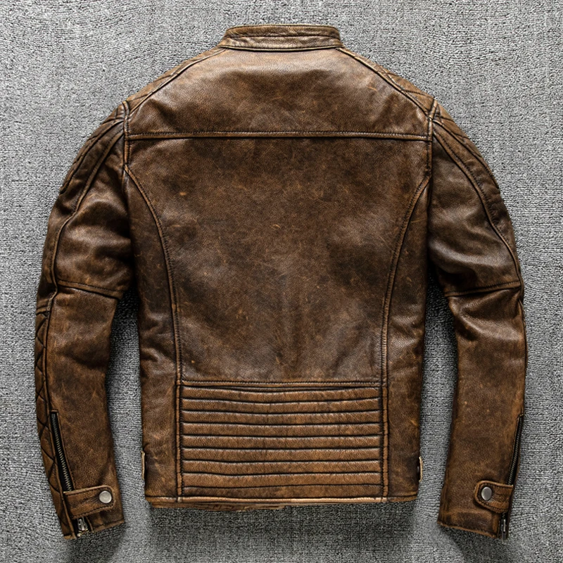 جاكيت جلد رجالي عتيق باللون ال - مراجعة Leather Work Jacket وسعره