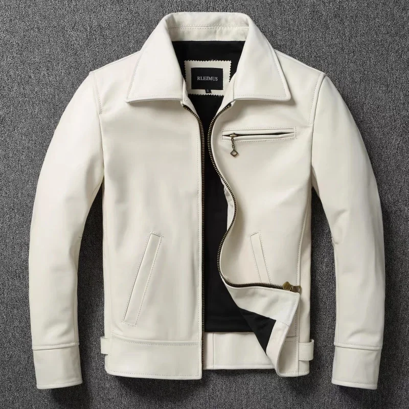 جاكيت رجالي من الجلد الطبيعي ، - مراجعة Leather Work Jacket وسعره