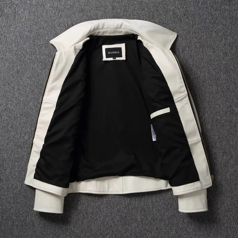 جاكيت رجالي من الجلد الطبيعي ، - مراجعة Leather Work Jacket وسعره
