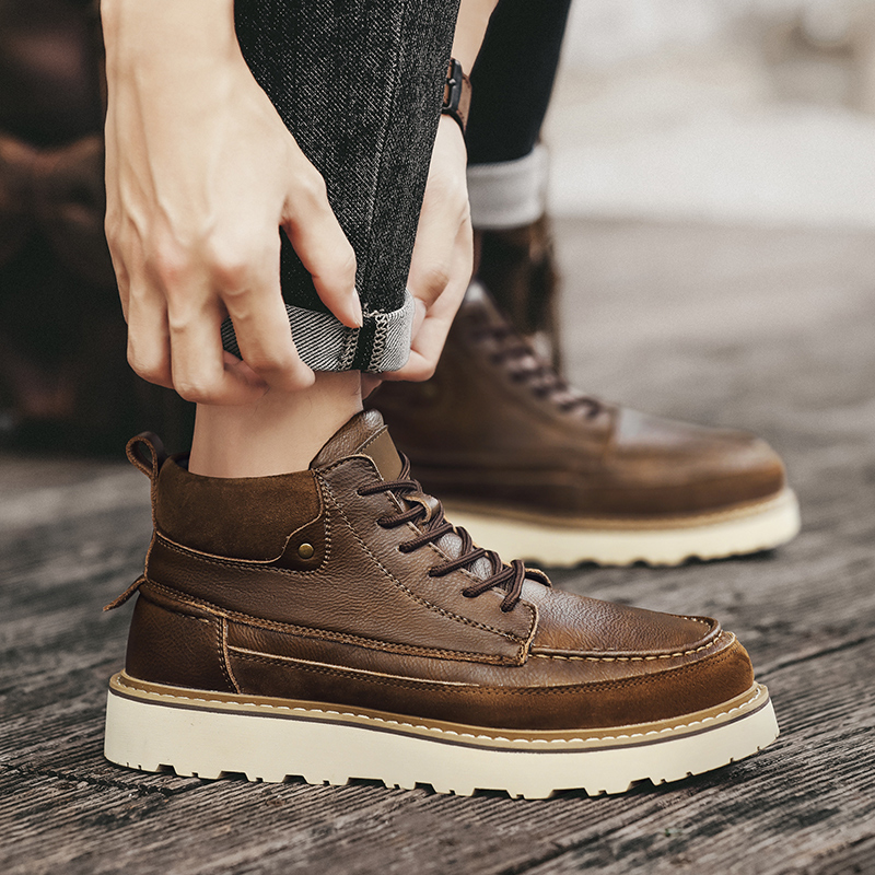 أحذية رجالية بنية اللون مبطنة  - مراجعة Leatherwork Boots وسعره